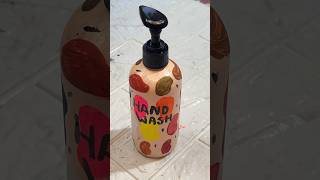 DIY HAND WASH BOTTLE PAINTING 🌸 / #bestoutofwaste #craft #diy #viral #bottleart @crafterdebika