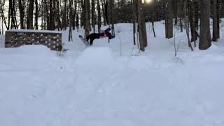 Backyard snowboarding