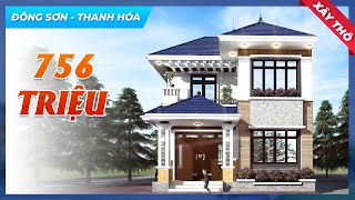 Ngắm Nhìn Mẫu Biệt Thự 2 Tầng Mái Nhật Đẹp Xây Thô 756 TRIỆU Tại Huyện Đông Sơn Tỉnh Thanh Hóa