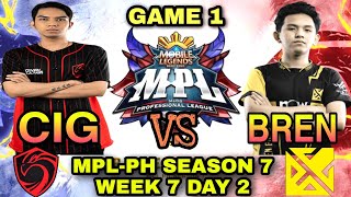 Cignal Ultra vs Bren Esports | GAME 1 | -MPL-Philippines Season 7 Week 7 Day 2 -MLBB