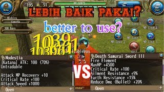 Toram online - Modestia 2S+S VS Pedang samurai maut NS +B