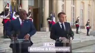 felix tshisekedi et Macron a l'Élysée a paris