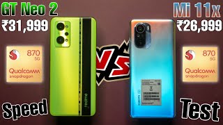 Realme GT Neo 2 vs Mi 11x Speed Test (Realme SD 870 vs Mi SD 870) Comparison + Ram Management 🔥🚀