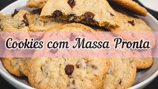 Como Fazer COOKIES de Gotas de CHOCOLATE com Massa Pronta de Bolo