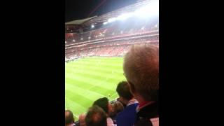 Toon fans singing don't take me home at benfica