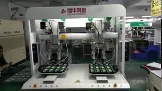 Double-head with 4 soldering tips and double-table soldering machine