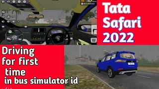 TATA SAFARI 2022 - driving(at bussimlatorid) tata newsafari mod for bussid  #cargame #carsimulator