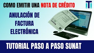 Como emitir una NOTA DE CREDITO desde el portal de ((SUNAT)) | Como anular una FACTURA ELECTRONICA