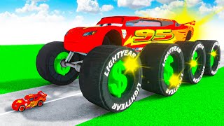 McQueen Giant Transforming to GIANT DOLLAR wheels BTR McQueen in Teardown!