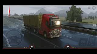 perjalanan menjelang petang dan hujan dengan truck volvo - truckers of europe 3 - android gameplay