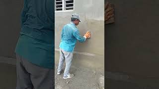 getting spung on wall #shorts #constrction #plaster #youtubeshorts #foryou #trending