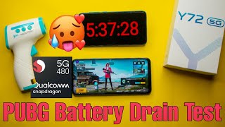 Vivo Y72 5G Pubg Battery Drain Test 100%-0%, Heating, Max Graphics 🥵 Snapdragon 480 5G Impressive!!