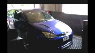 500BHP+ Ford Focus RS mk1 Screamer pipe,GTX30 and big smiles! on the Dyno