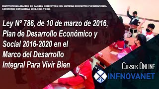 Ley Nº 786, Plan de Desarrollo Económico y Social 2016-2020