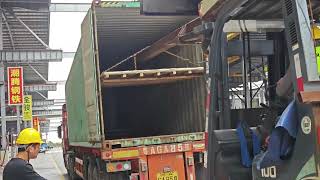 Loading the container to the customers.