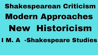 Shakespearean Criticism- New Historicism ( I M A Shakespeare Studies)