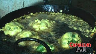 CAPSICUM BAJJI | Bell Pepper Fritters | Rajahmundry Street Foods - RARE STREET FOOD street food