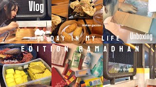 VLOG #2 : Days in my life ramadhan edition,ngabuburit,beli takjil,makan gacoan,unboxing my packet.