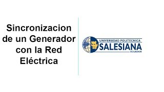 Sincronizacion de un Generador con Red Electrica