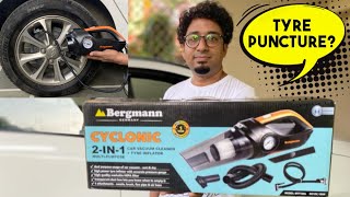 Bergmann Cyclonic 2-in-1 Tyre Inflator + Vaccum Cleaner | Best Under 2000 | Unboxing | Review |Hindi