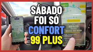 🚗 Trabalhando 3h no SÁBADO, APENAS 99 PLUS e UBER CONFORT  #99pop #uber #motorista