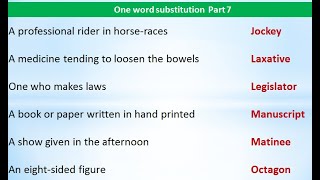 One word substitution Part 7