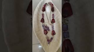 Diy maroon glass beads necklace set #diyjewellerymakingathome