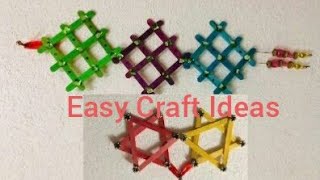 Easy Popsicle Stick Craft Ideas | Easy Popsicle Stick Star | Very Easy Popsicle Stick Wall Hanging