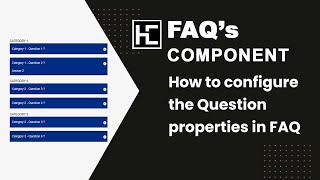 How to configure the Question properties in FAQ