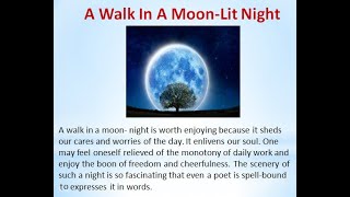 Essay |A walk in a Moon Lit  night