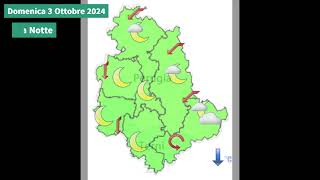 Il tempo previsto per la giornata di Domenica 3 Ottobre 2024
