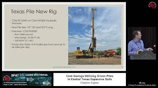 DFI47 MSSP Expo: Texas Pile  - Cost Savings Utilizing Driven Piles in Central Texas Expansive Soils