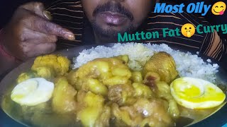 ASMR MOST OILY MUTTON FAT CURRY, BOIL EGGS, BELE FISH CURRY