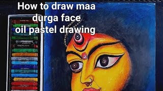 How to draw maa durga face  // oil pastel drawing for beginners #durgapujaspecial drawing