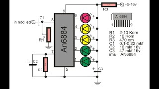 Индикатор звука на An6884 / sound indicator on An6884