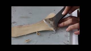 How To Make Shoes - Leather Socks Skiving By Hand Tutorial