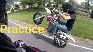 WR450 Wheelie Practice (Full Bridge Video)