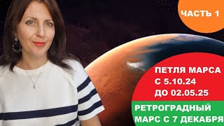 ПЕТЛЯ МАРСА С 5.10 24г ДО 2 МАЯ 2025г. НАЧАЛО СОБЫТИЙ РЕТРОГРАДНОГО МАРСА. ЧАСТЬ 1.ЗНАКИ ЗОДИАКА