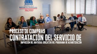 PROCESO DE COMPRAS CONTRATACION SERVICIO IMPRESION MATERIAL EDUCATIVO PROGRAMA DE ALFABETIZACION