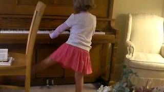 Lauren dancing & "playing the piano"