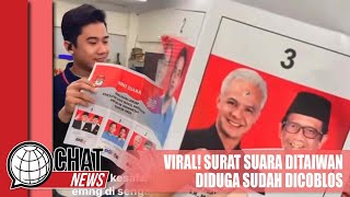 Viral! Beredar Video Surat Suara di Taiwan Diduga Sudah Dicoblos - Chatnews 19 Januari 2024