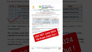 UGC NET June 2024 Re-Exam Date Out ❗#ugcnet #csirnet #paper1 #ugcnet2024