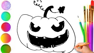 How to draw Helloween Pumpkin easy and quikly.  Dibujar Calabaza De Helloween