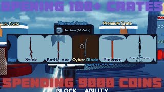 |SPENDING 9000+ COINS ON CRATES| |NOW IM POOR| Blade Ball (Roblox)