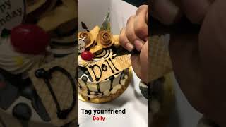 Tag your friend #chocolatecake #cake #decoration #ytshorts #status #making #name #blackforestcake