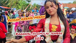 Pesona Kebaya Merah Karnaval Sidomulyo Semboro Jember 2024