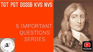 5 IMPORTANT QUESTIONS for #tgt_pgt_dsssb_nvs exams. #EnglishLiterature