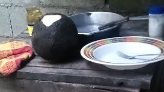 Outside Cooking Irie Mon Food//fried breadfruit//fried fish🤤