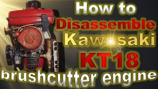 How to disassemble a Kawasaki KT18, vintage brushcutter engine.