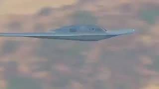 Un B2 escoltado por dos F-35A